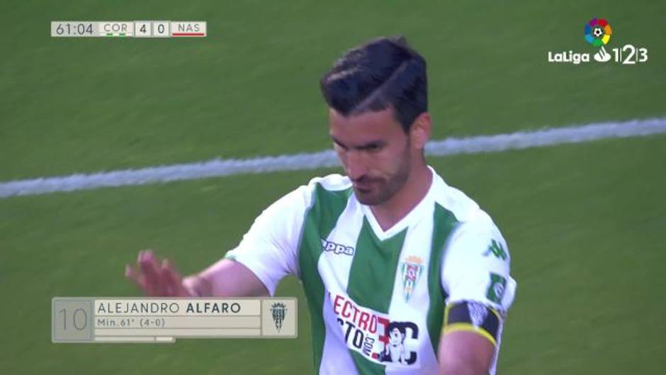 Gol de Alejandro Alfaro (4-0) en el Córdoba 4-3 Nástic