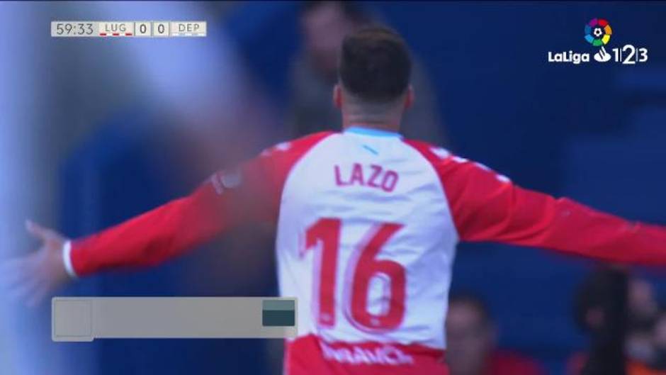 El gol decisivo de Lazo (1-0) en el Lugo 1-0 Deportivo