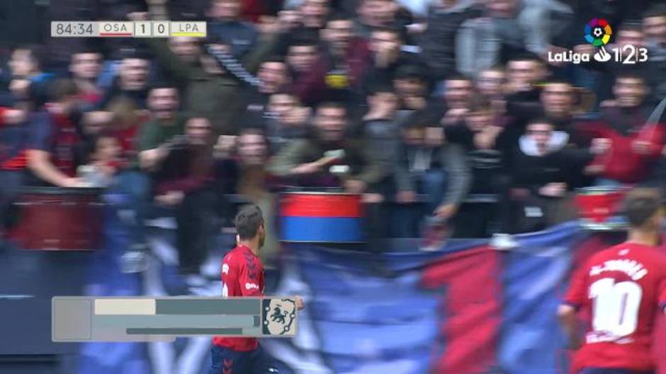Gol de Xisco Jiménez (2-0) en el Osasuna 2-0 Las Palmas