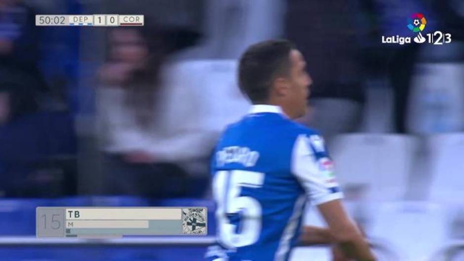 Gol de Pedro Sánchez (2-0) en el Deportivo 2-0 Córdoba