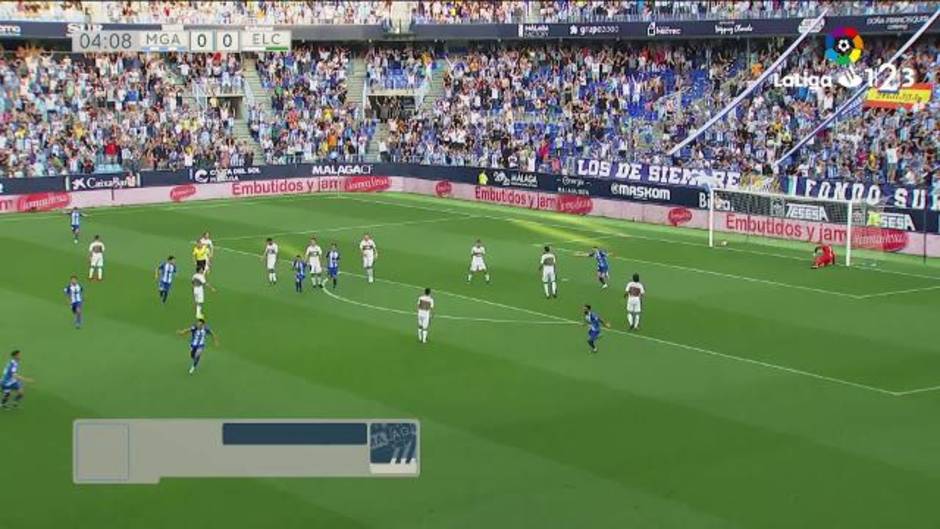 Gol de Boulahroud (1-0) en el Málaga 3-0 Elche