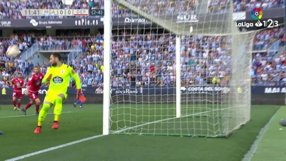 Los balones al palo de Javi Ontiveros ante el Depor