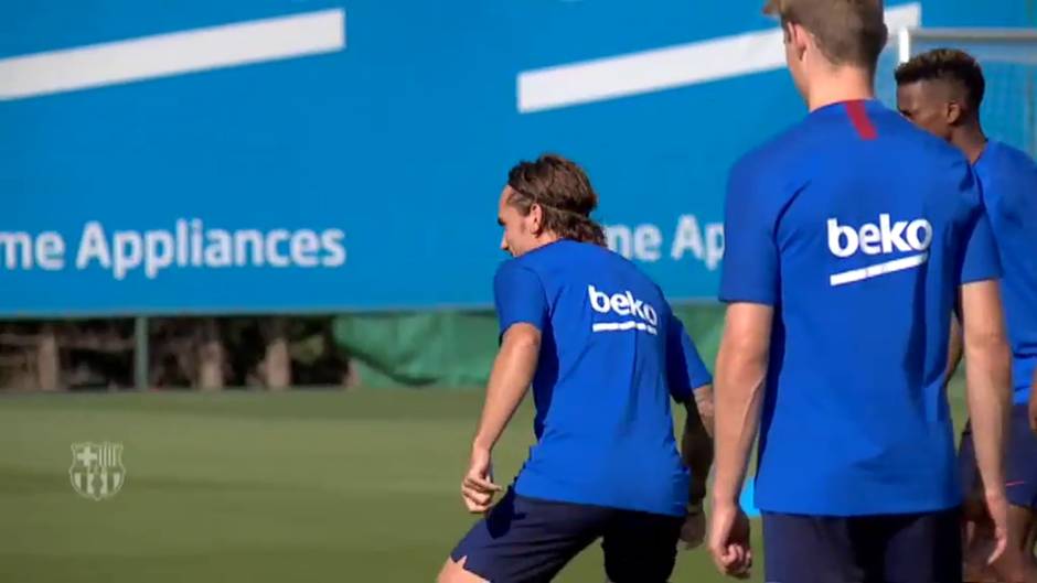 La felicidad reina en el entrenamiento del Barcelona tras vencer al Betis