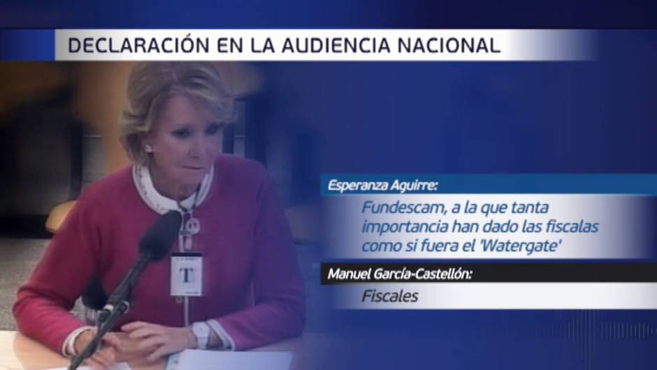 Aguirre se desmarcó de la presunta financiación ilegal del PP en la Audiencia Nacional