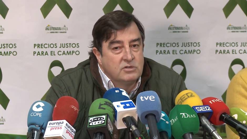 Asaja: "El próximo martes 18 de febrero Extremadura se colapsa"