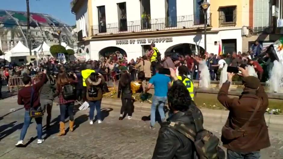 Incidentes en la manifestación de agricultores en Mérida