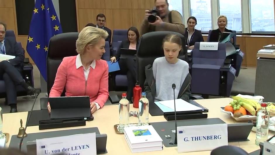 Greta Thunberg acude a una reunión de la Comisión Europea