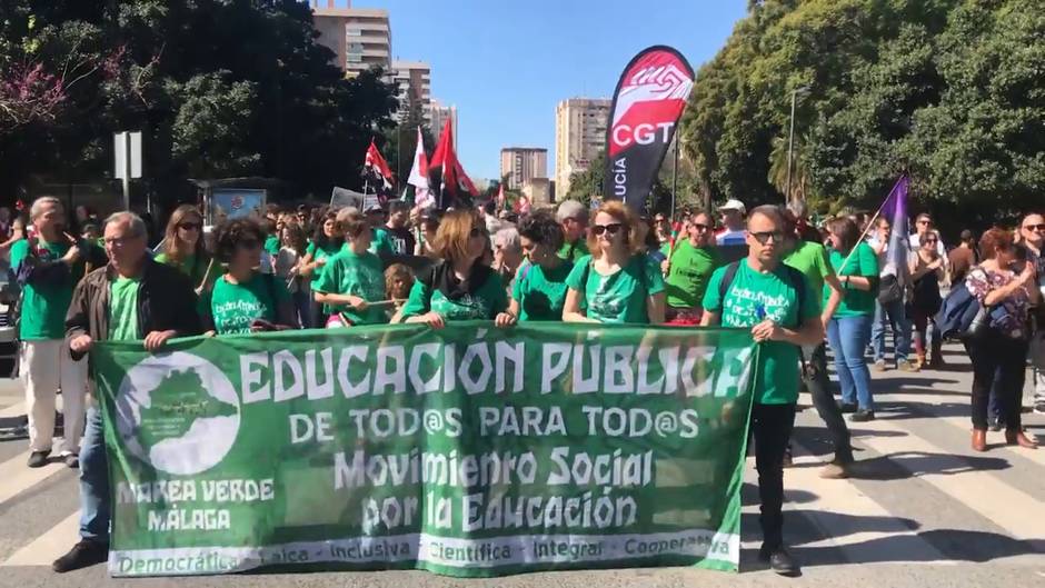 Málaga se suma a la huelga general de educación en Andalucía