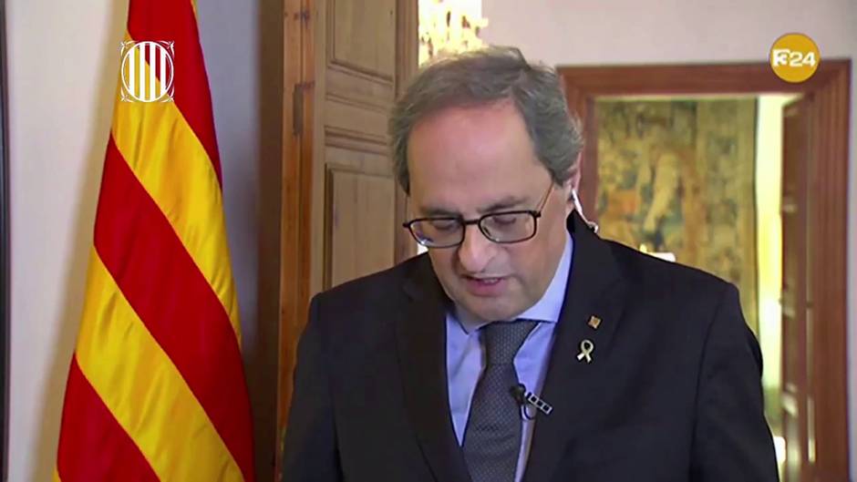 Torra pide prorrogar el confinamiento junto al estado de alarma