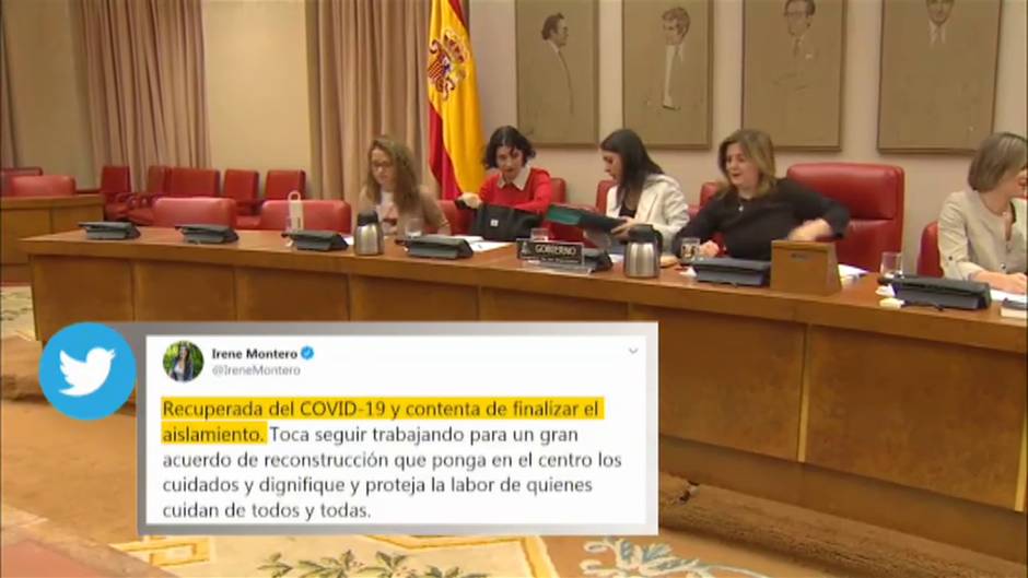 Irene Montero, recuperada de coronavirus