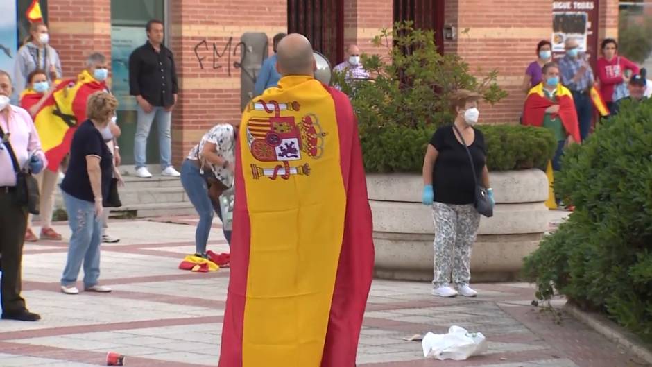 Protesta contra la gestión del Gobierno en Getafe (Madrid)