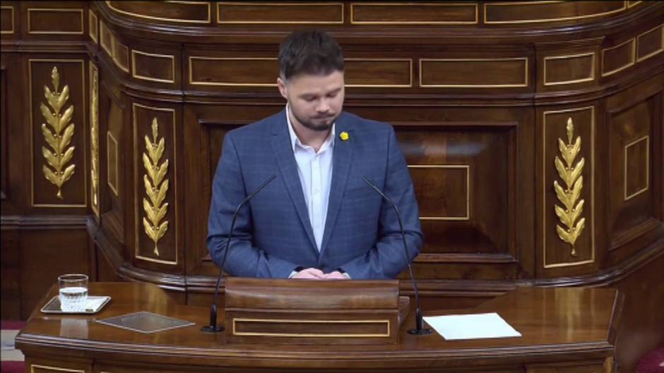 Rufián: "Hoy estamos llevándonos por delante el espíritu de investidura"