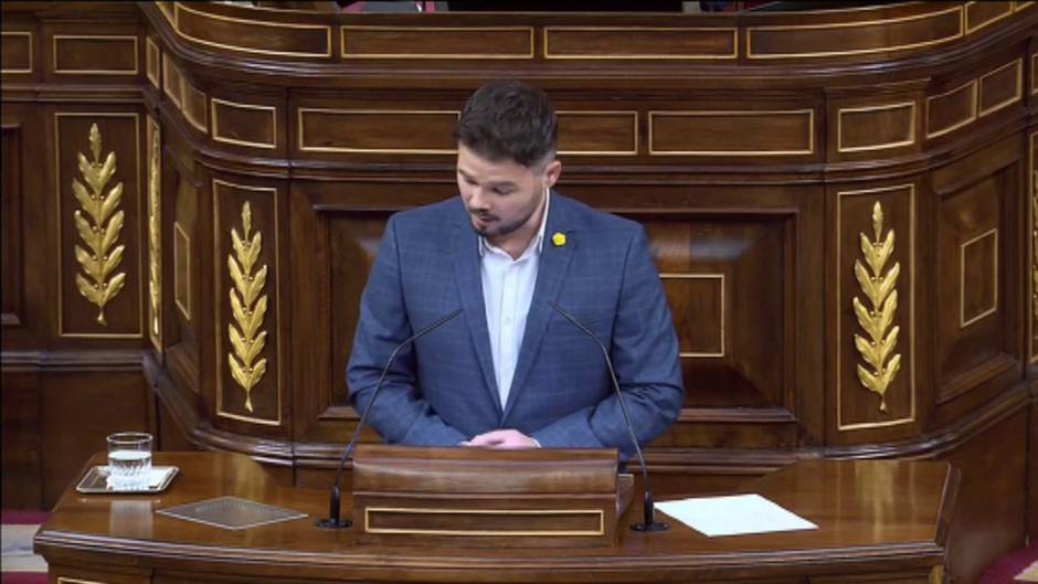 Rufián a Abascal: "Rece para que Marlaska no envíe inspectores de Hacienda porque se dispersarían quienes hacen ruido con la cubertería de plata"