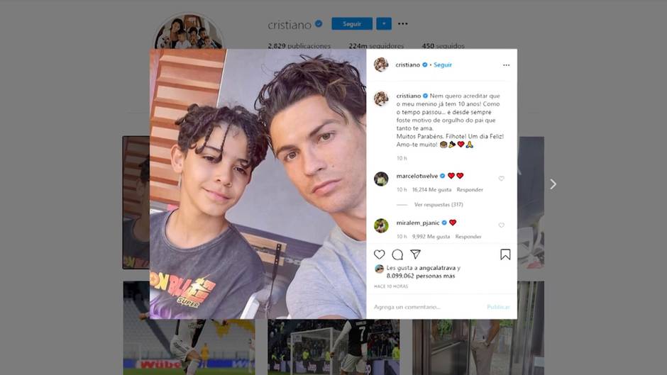 Las tiernas felicitaciones de Cristiano Ronaldo y Georgina a Cristiano Junior