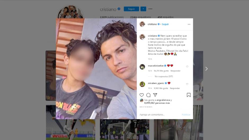 Las tiernas felicitaciones de Cristiano Ronaldo y Georgina a Cristiano Junior
