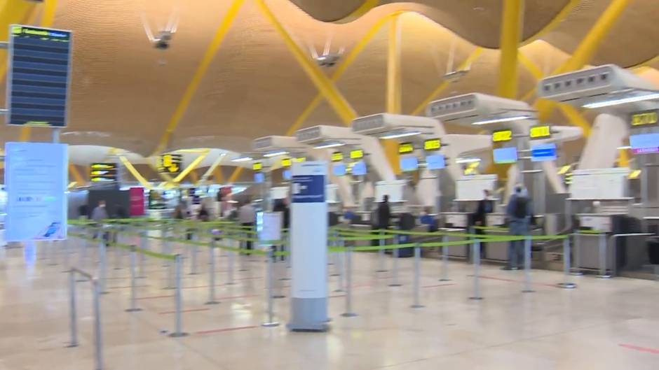 Aeropuerto de Barajas, durante el primer día laborable tras el fin de la alarma