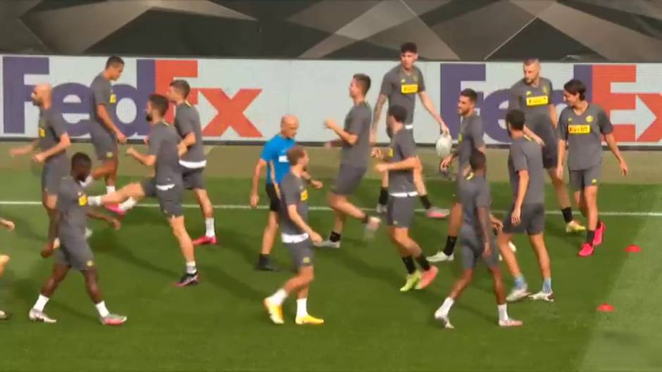El Inter prepara la final de la Europa League contra el Sevilla