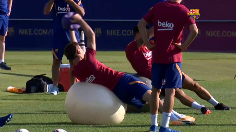 El Barça completa el último entrenamiento de la semana aún sin Messi