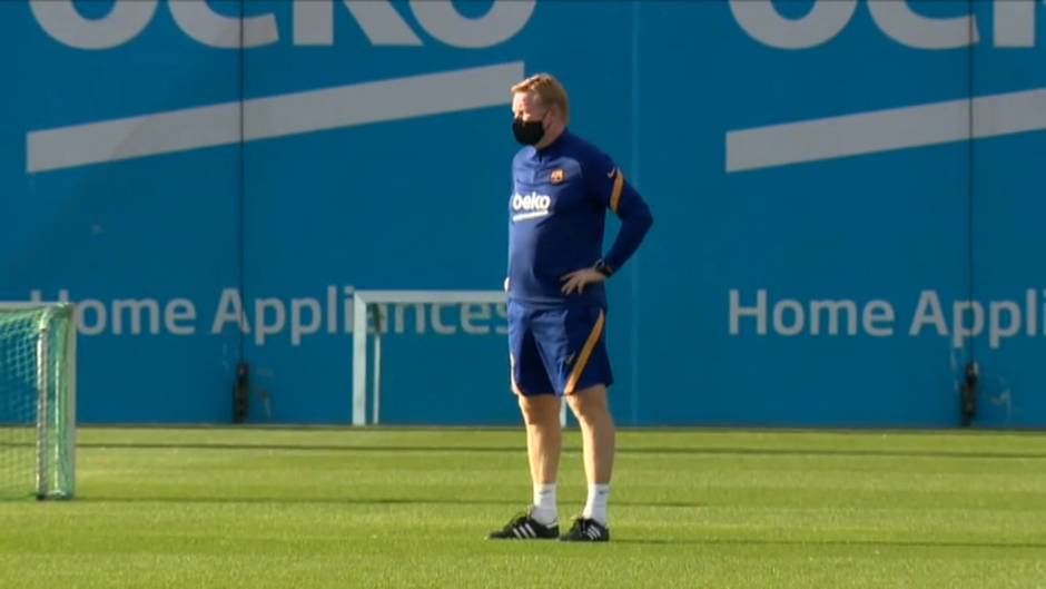 El Barça entrena con todos los internacionales a disposición de Koeman