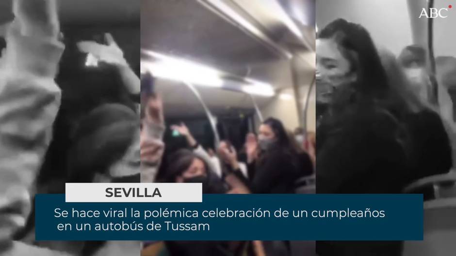 Se hace viral la polémica celebración de un cumpleaños en un autobús de Sevilla