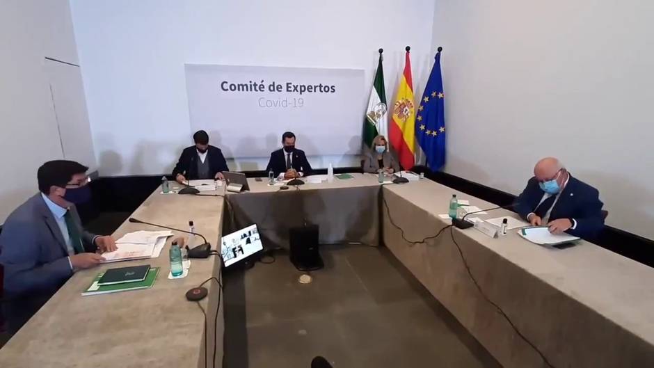 Juanma Moreno preside la reunión del Comité de Expertos sobre la pandemia del coronavirus en Andalucía