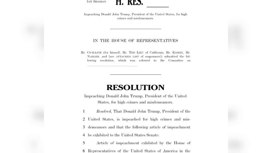 El Partido Demócrata inicia formalmente el 'impeachment' contra Trump