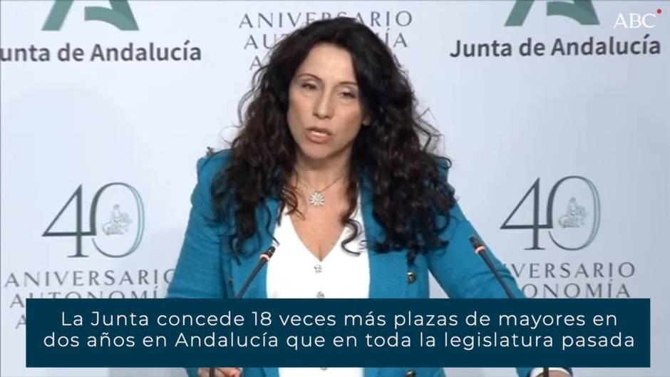 La Junta concede 18 veces más plazas de mayores en dos años en Andalucía que en toda la legislatura pasada