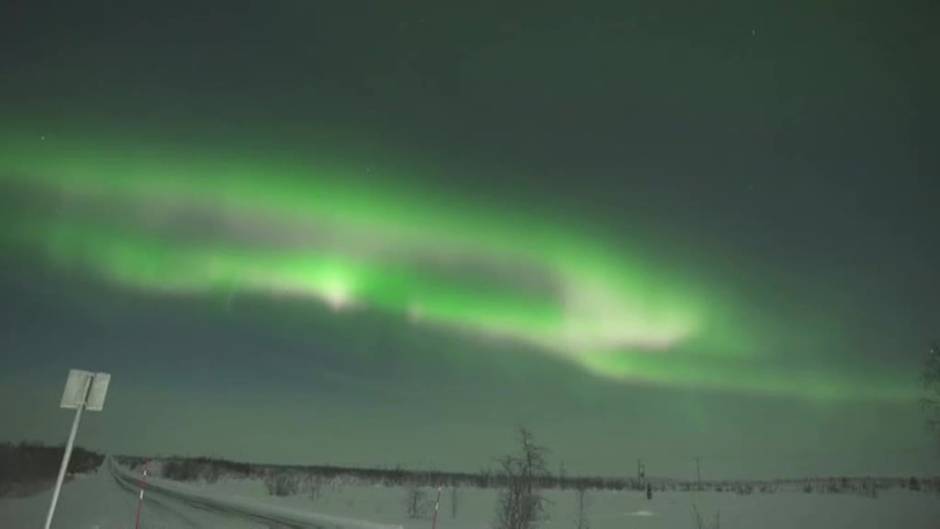 Espectaculares auroras boreales en el cielo de Laponia