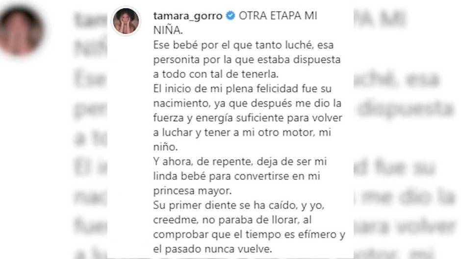 Tamara Gorro comparte una nueva etapa como madre con su hija