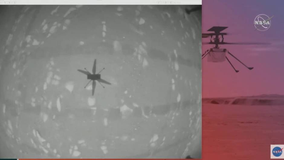 El helicóptero Ingenuity vuela con éxito en Marte