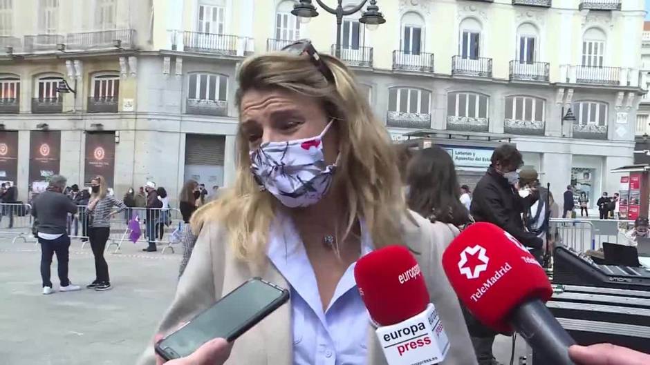 Yolanda Díaz: "Es un día de fiesta, el protagonismo es de los trabajadores"