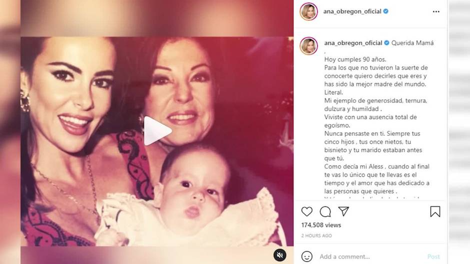 Ana Obregón felicita a su madre en el que habría sido su 90 cumpleaños