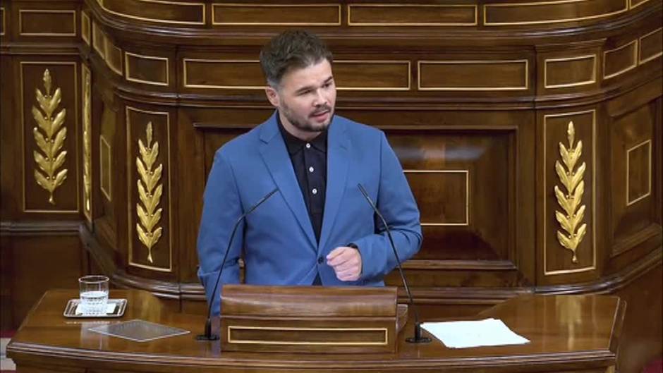 Rufián a Sánchez: «También dijo que no habría indultos, denos tiempo»