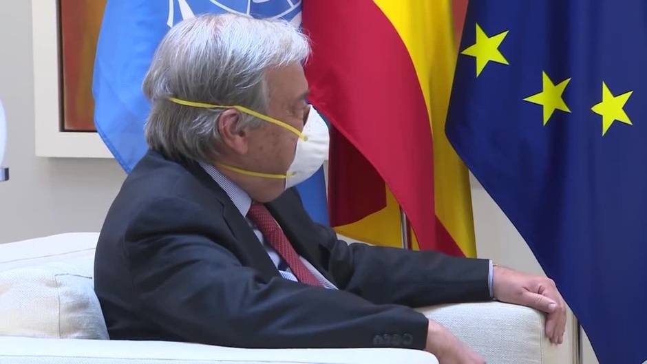 El 'conflicto catalán' centra la comparecencia de Sánchez y Guterres