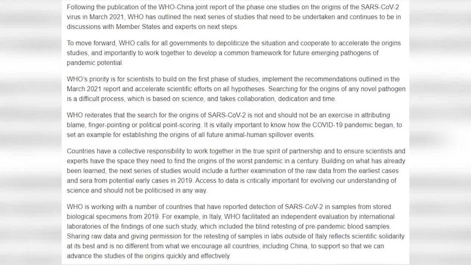 La OMS pide a China que coopere para hallar los orígenes del covid