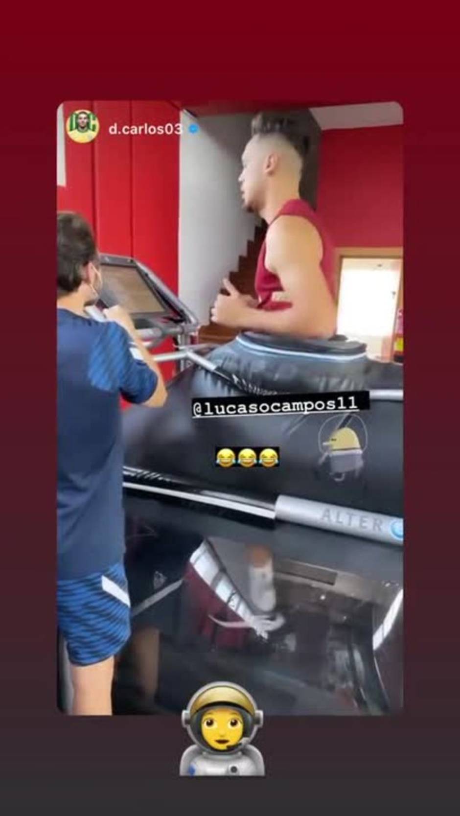 El sevillista Ocampos acelera su recuperación en una cinta antigravedad