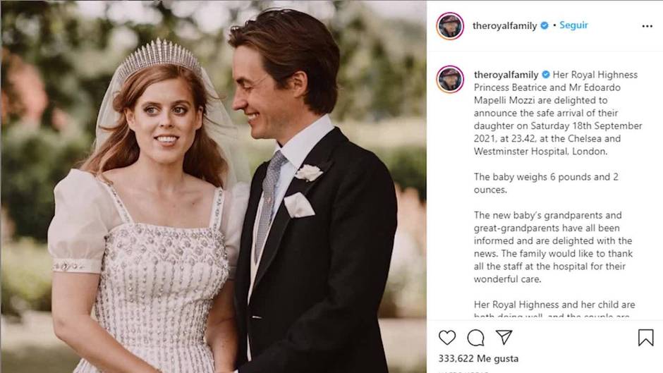 Beatrice de York da la bienvenida a su primera hija