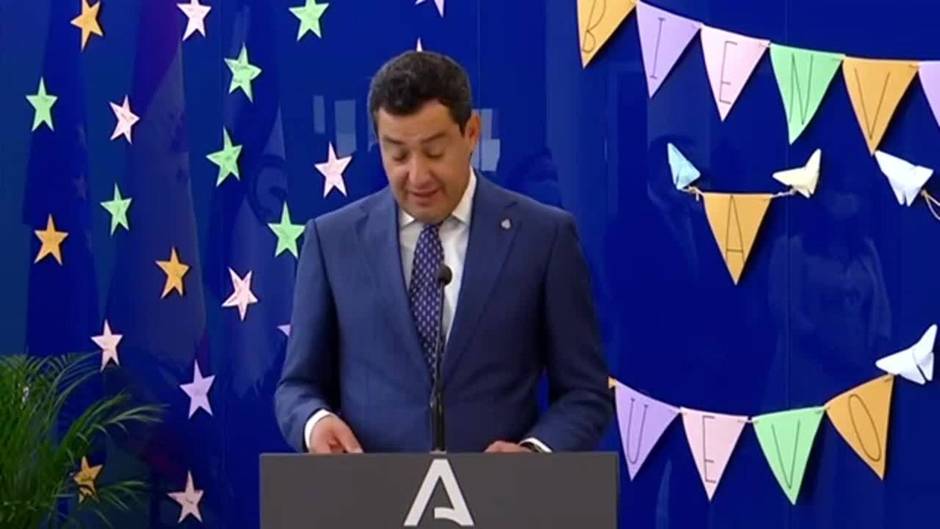 Intervención de Juanma Moreno en la apertura en Sevilla del Centro San José de la Fundación Persán