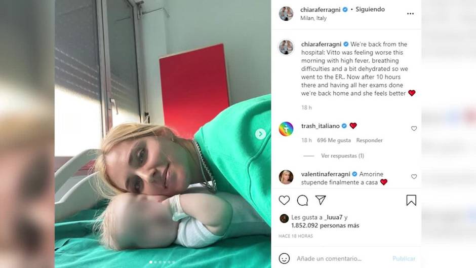 Chiara Ferragni tranquiliza a sus seguidores: "Vitto se encuentra mejor"