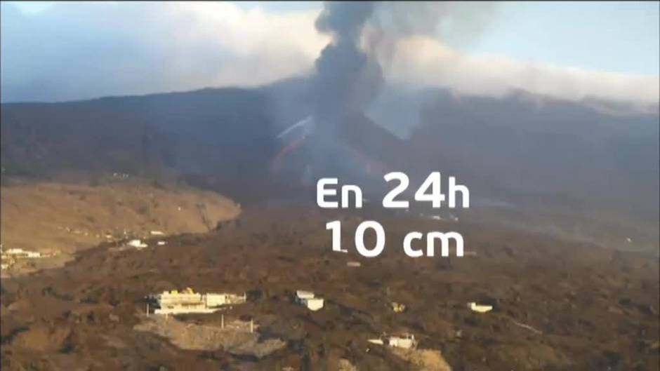 Colapso hacia dentro del cono del volcán de La Palma