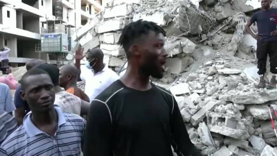 Trágico derrumbe en Nigeria de un edificio en construcción.