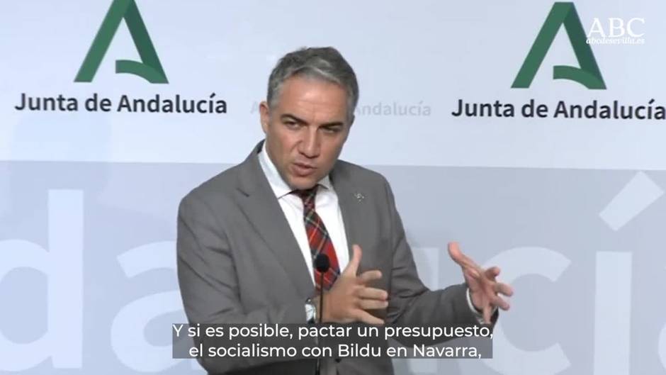 Bendodo: "Si el PSOE ha aprobado el presupuesto de Navarra con Bildu, tiene difícil decir no a Andalucía"