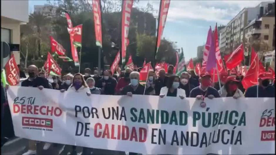 Manifestación en defensa de la sanidad pública en Cádiz