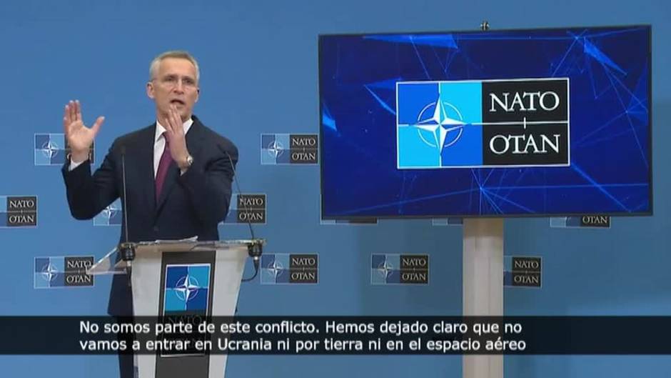 Stoltenberg: "Hemos dejado claro que no vamos a entrar en Ucrania, ni por tierra ni por aire"