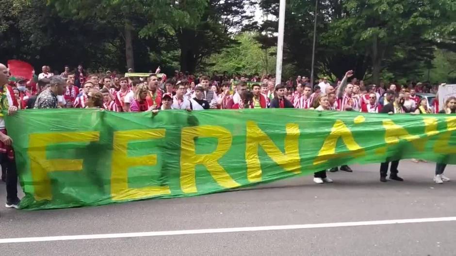 Manifestación en Gijón en contra de la directiva del Sporting