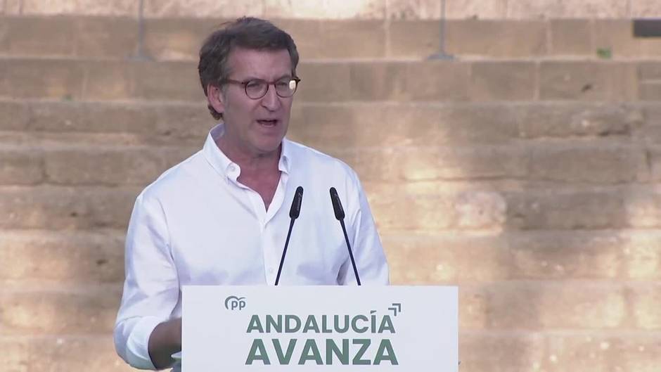 Feijóo apela a la valentía del pueblo andaluz "para que no tenga miedo" y dé una mayoría a Moreno