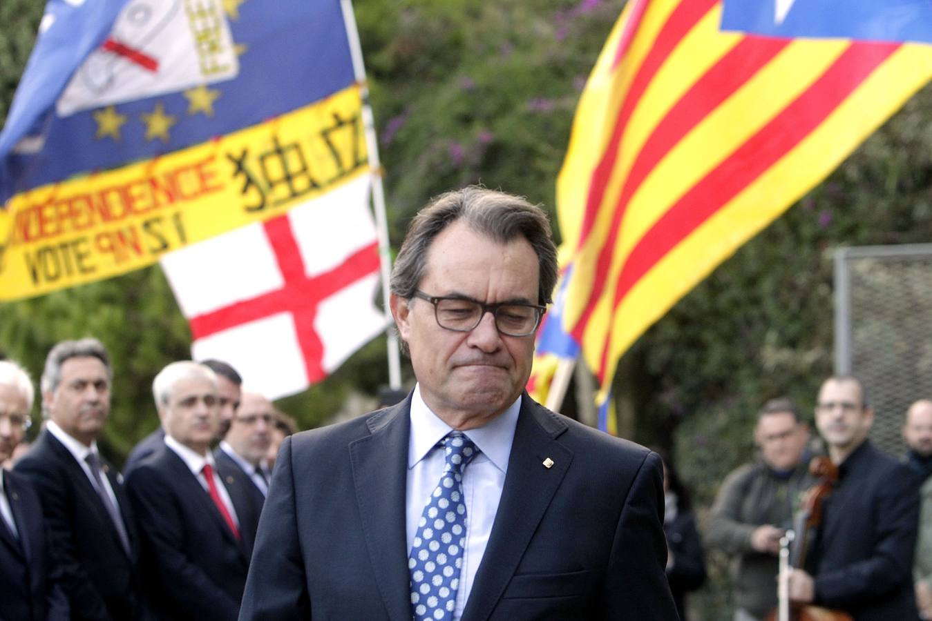 La comparecencia de Artur Mas, en imágenes. El presidente de la Generalitat ha comparecido hoy ante el Tribunal Superior de Justicia de Cataluña (TSJC) acompañado por 400 alcaldes soberanistas y miembros del gobierno catalán