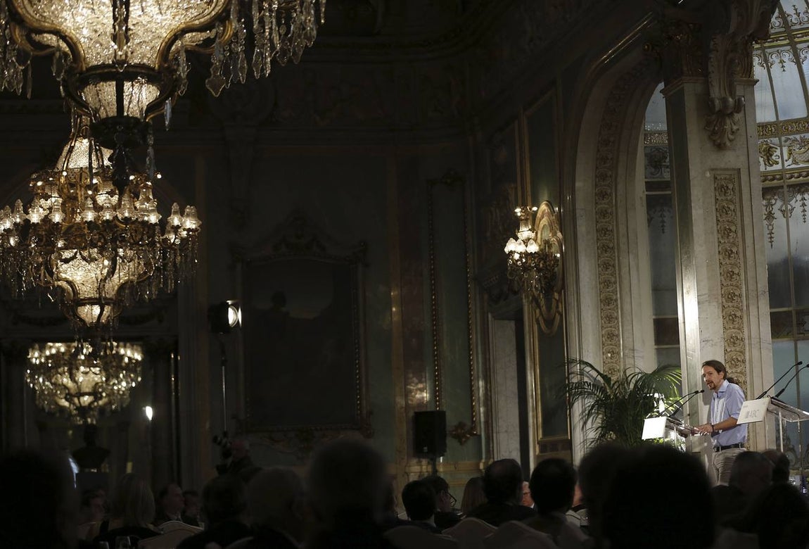 El secretario general de Podemos en el Foro ABC