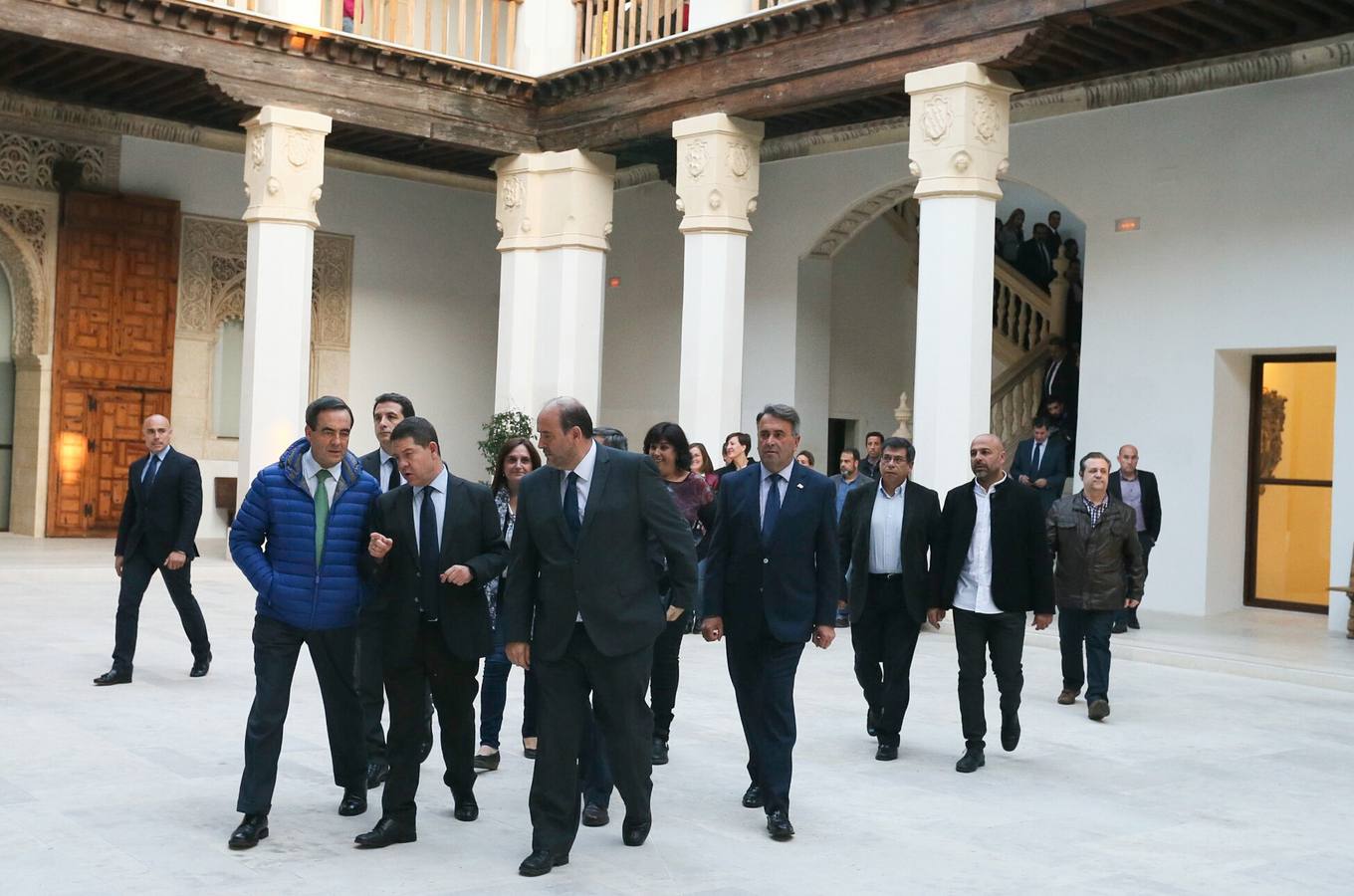 El expresidente Bono asistió a la concentración en el Palacio de Fuensalida. 