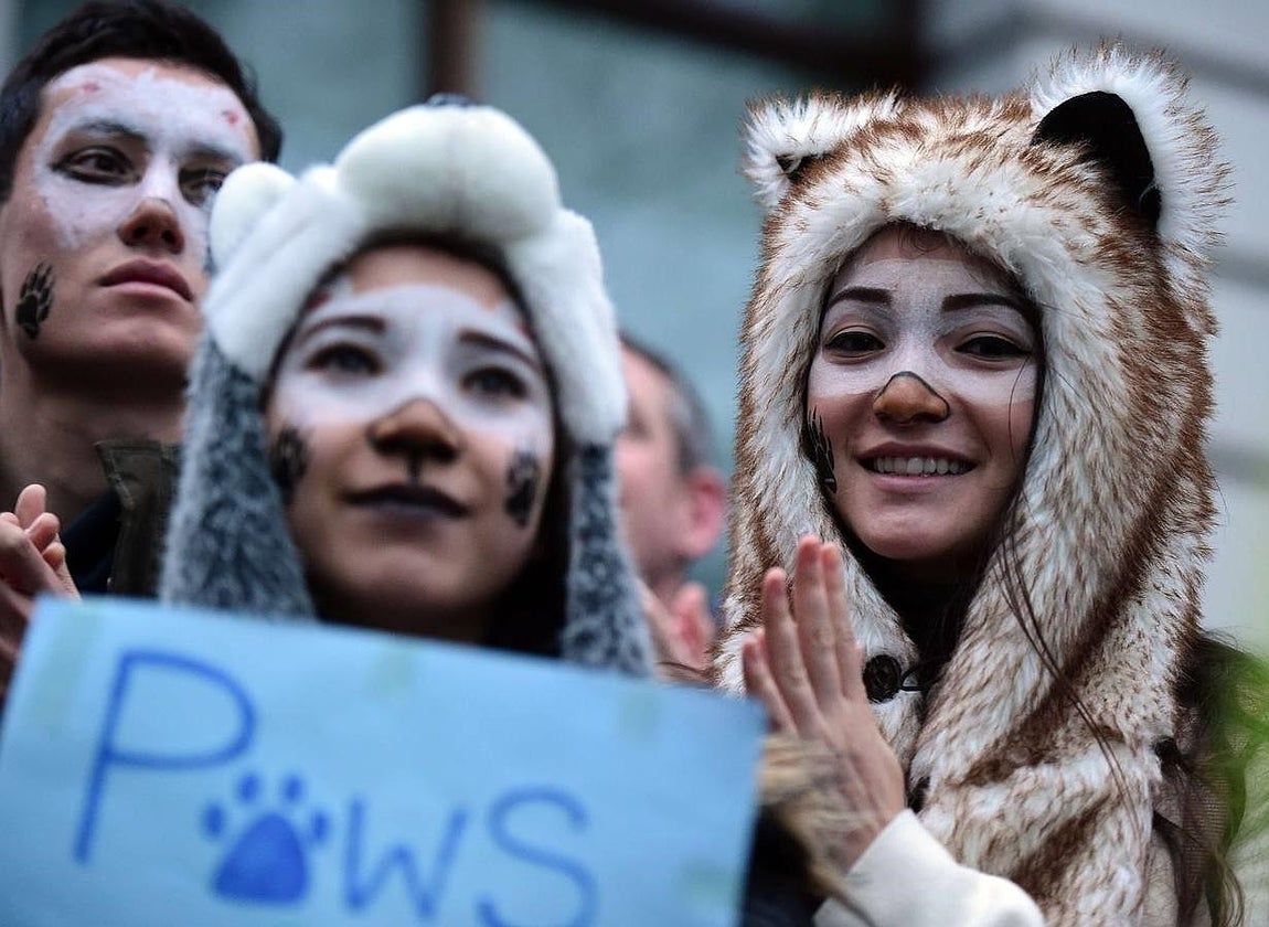 Manifestantes en Londres contra el cambio climático. 